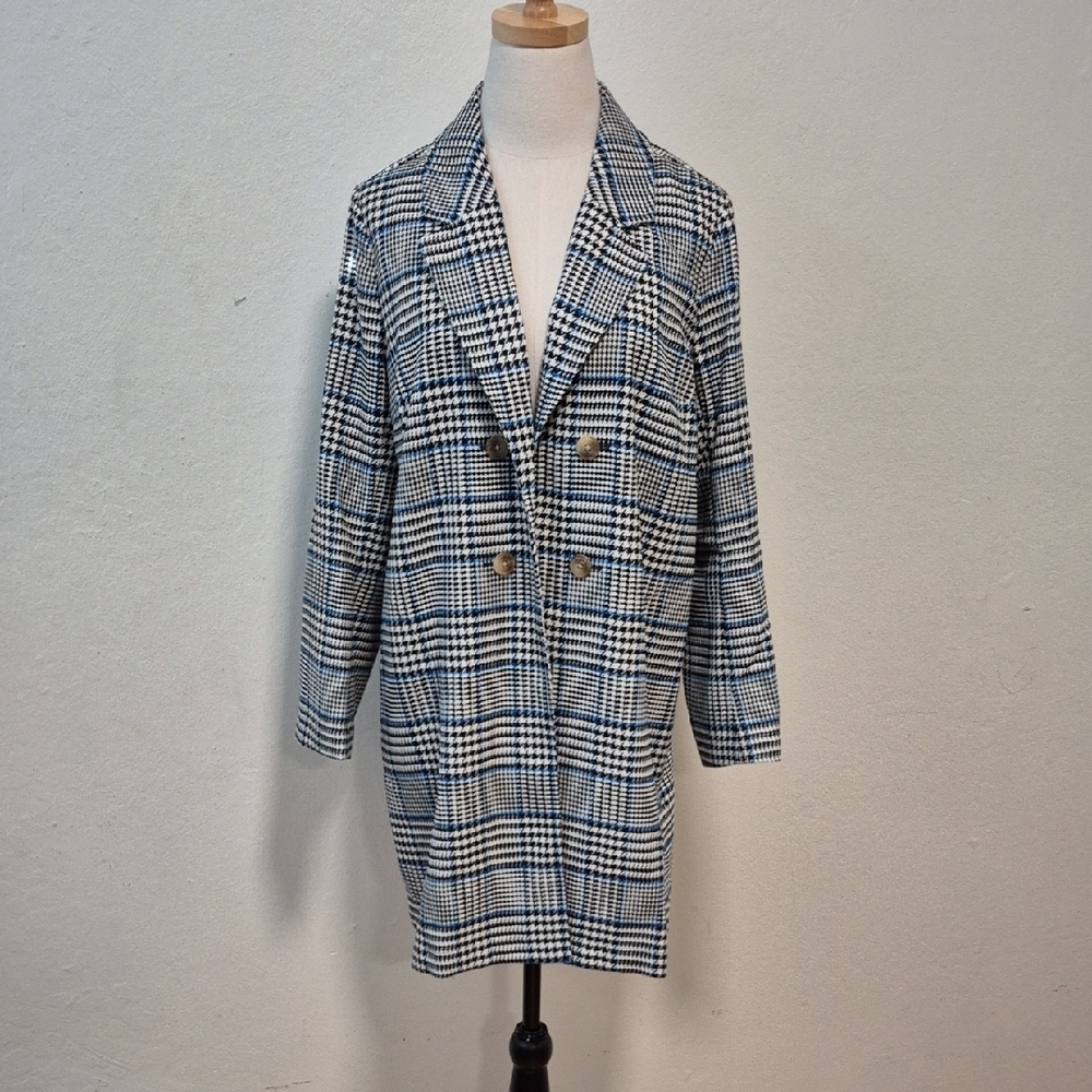 J. Jill Long Plaid Duster Plaid Jacket w Pockets Sz M Petite - Picture 5 of 15
